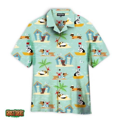 Dogs On Vacations Aloha Hawaiian Shirt