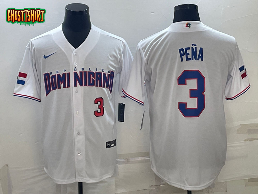 Dominican Republic Jeremy Pena White Red Replica 2023 World Baseball   Dominican Republic Jeremy Pena White Red Replica 2023 World Baseball Classic Jersey R4mqn 