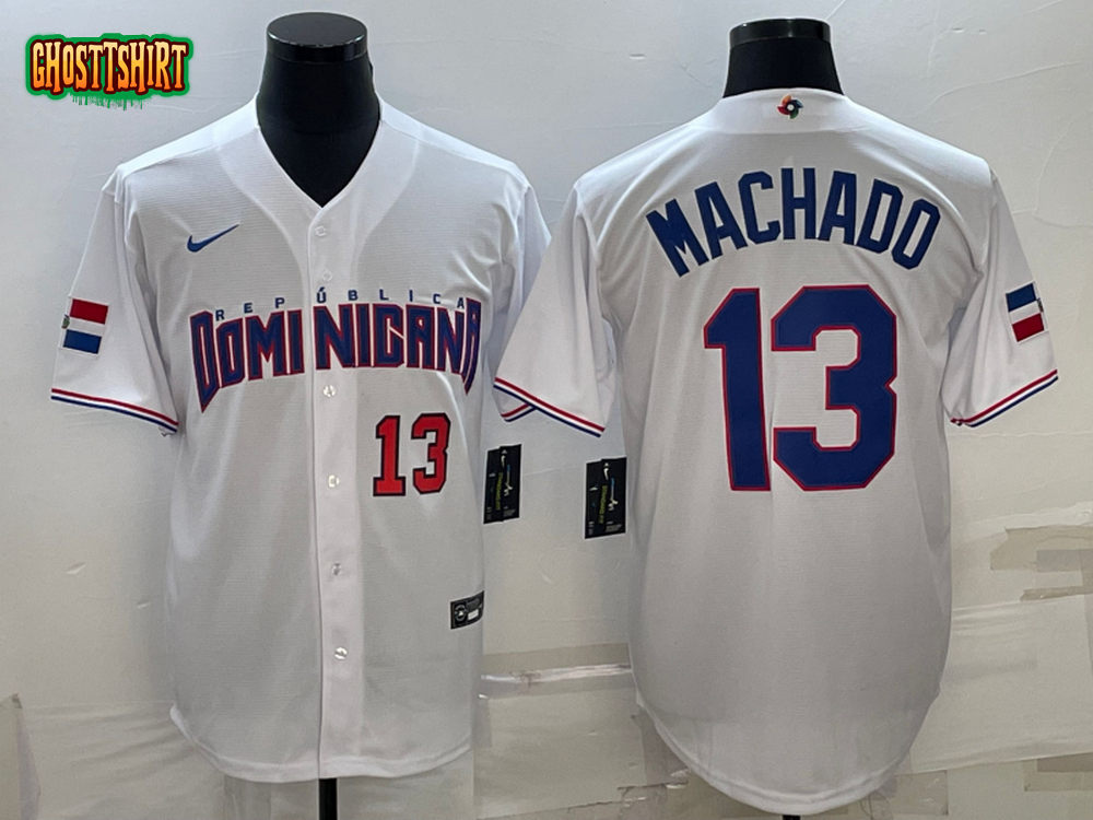 Dominican Republic Manny Machado White Red Replica 2023 World Baseball