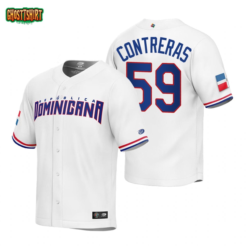 Dominican Republic Roansy Contreras White Replica 2023 World Baseball