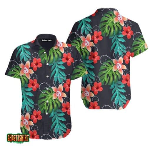 Dracula Green Leaf Aloha Hawaiian Shirt
