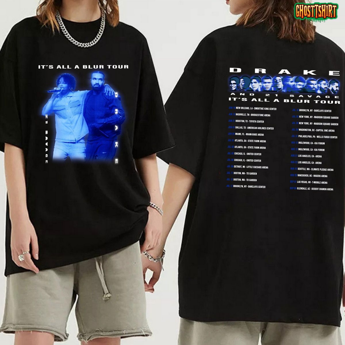 Drake 21 Savage Tour 2023 2 Sides Shirt