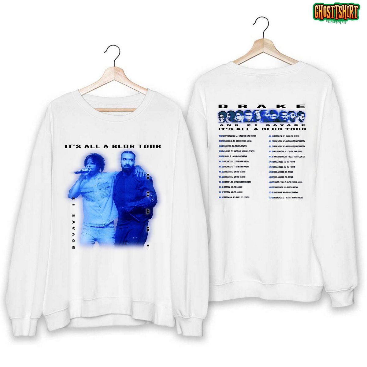 Drake 21 Savage Tour 2023 2 Sides Shirt