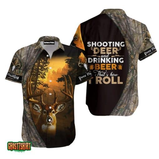 Drinking Beer And Hunting Deer Aloha Hawaiian Shirt