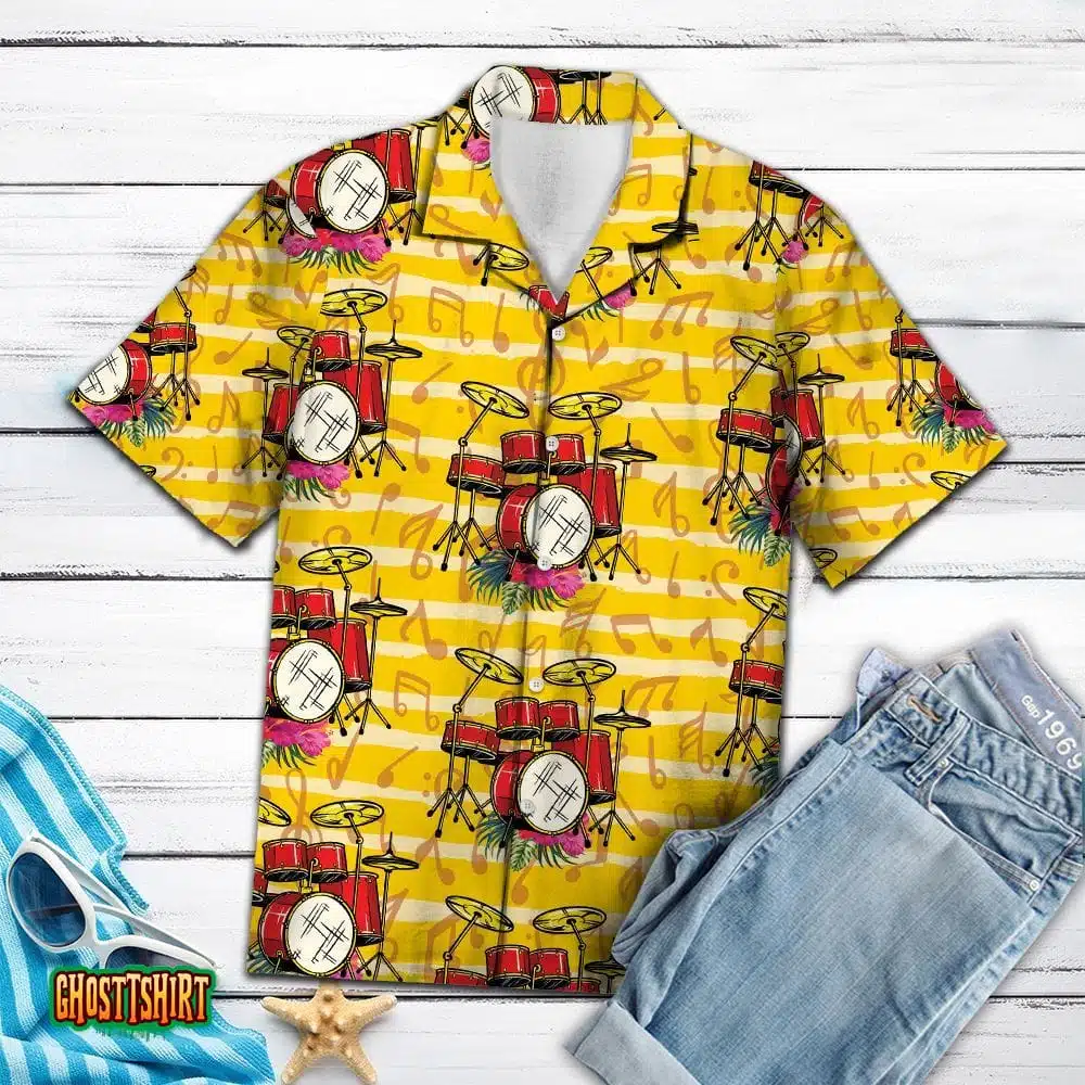 Drum Set Aloha Hawaiian Shirt