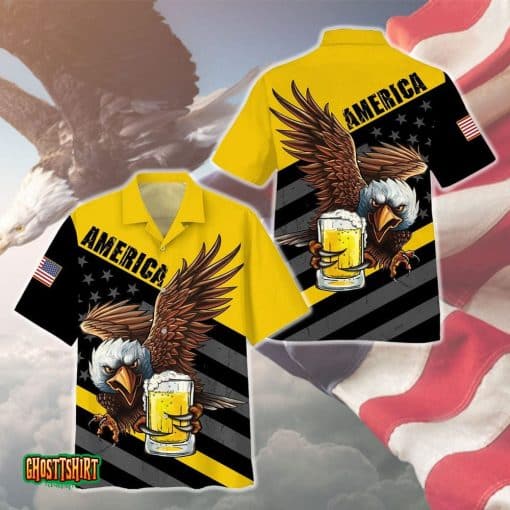 Eagle America Beer Aloha Hawaiian Shirt