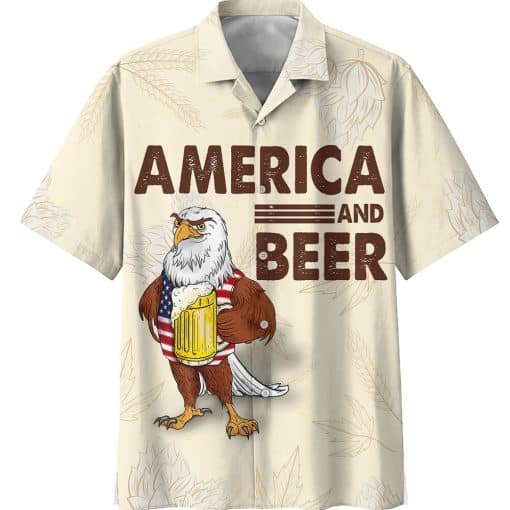 Eagle Beer White Aloha Hawaiian Shirt