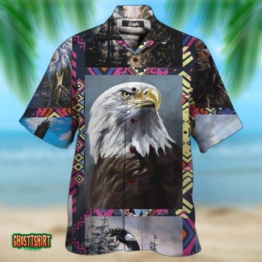 Eagle Tropical Grey Aloha Hawaiian Shirt
