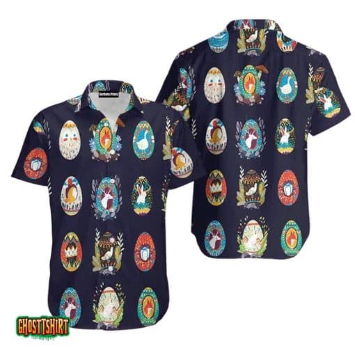 Easter Colorful Cartoon Eggs Aloha Hawaiian Shirt