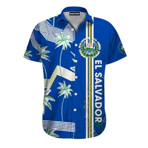 EL Salvador Tropical Blue Aloha Hawaiian Shirt