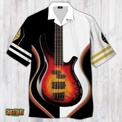 Electric Guitar Stratocaster White Aloha Hawaiian Shirt