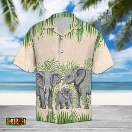 Elephant Family Aloha Hawaiian Shirt