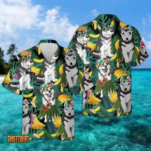 English Springer Spaniel Summer Leaves Green Aloha Hawaiian Shirt