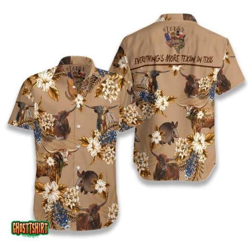 Everything Is More Texan in Texas Aloha Hawaiian Shirt
