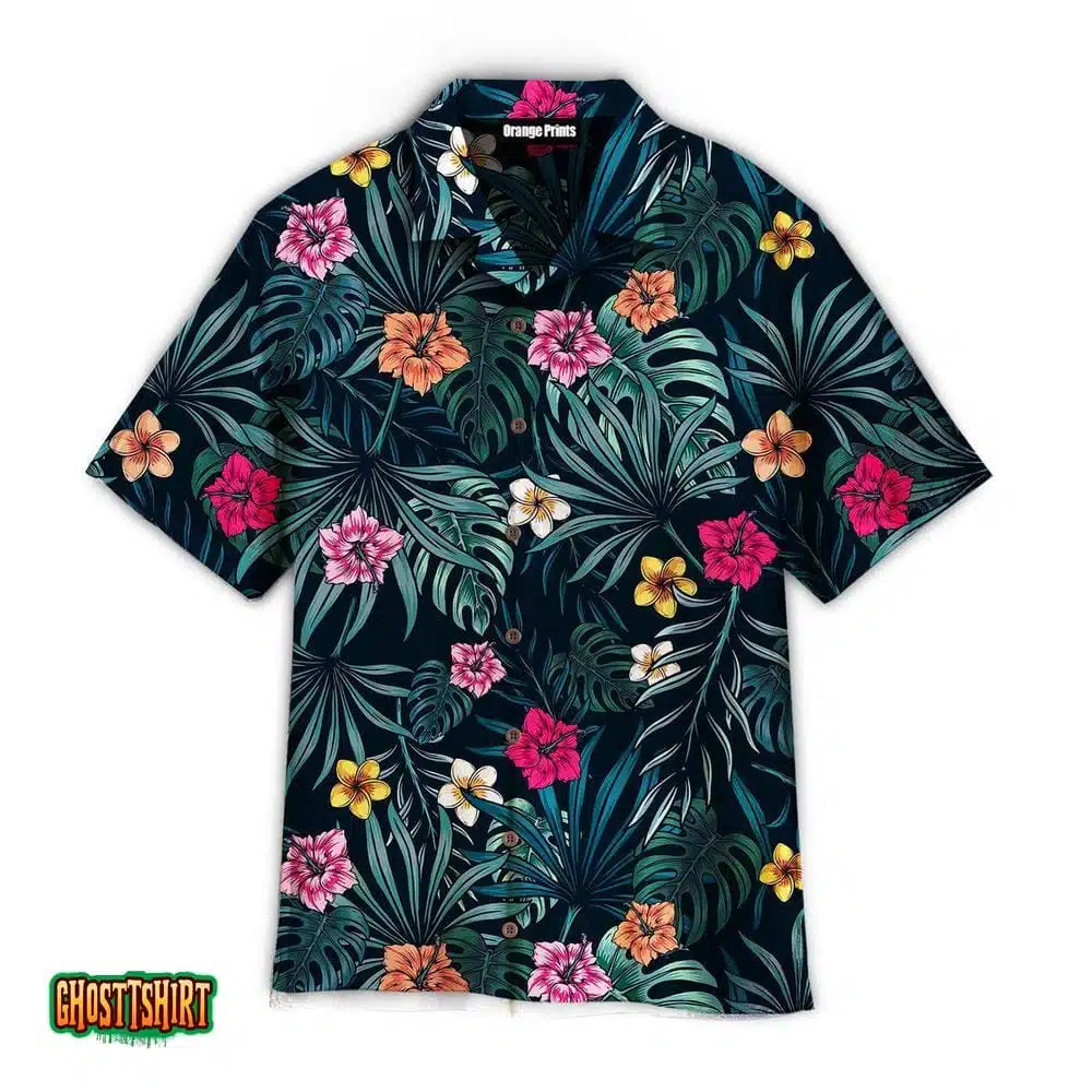 Exotic Tropical Floral Aloha Hawaiian Shirt