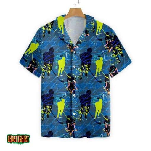 Famille Hockey Blue Aloha Hawaiian Shirt