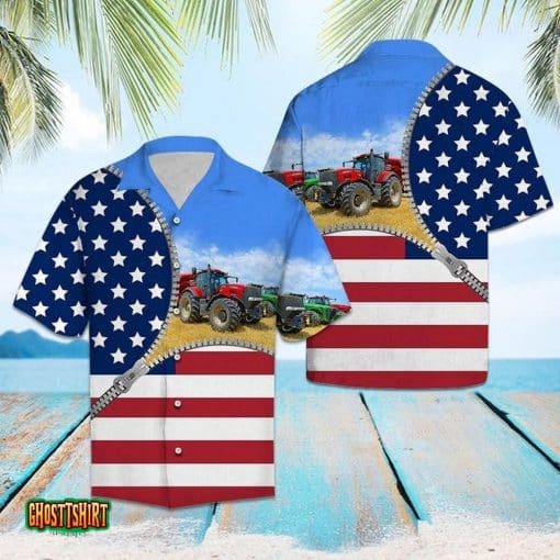 Farmer USA Flag Aloha Hawaiian Shirt