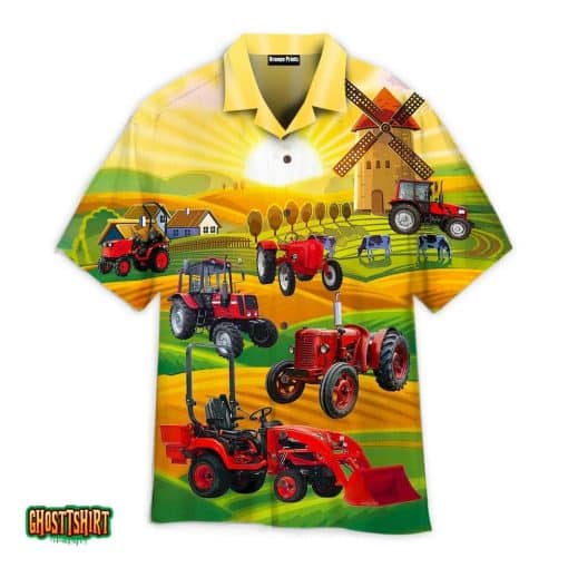 Farmers Happy With Tractor Aloha Hawaiian Shirt