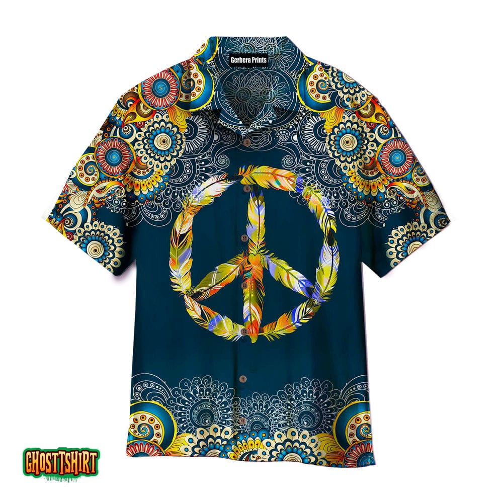 Feather Peace Sign Polynesian Aloha Hawaiian Shirt