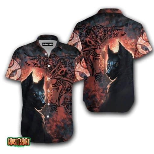 Fenrir Grunge Viking Aloha Hawaiian Shirt