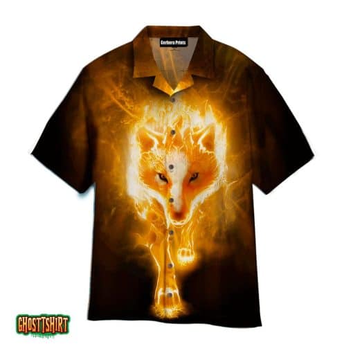 Fire Wolf Dogs Aloha Hawaiian Shirt