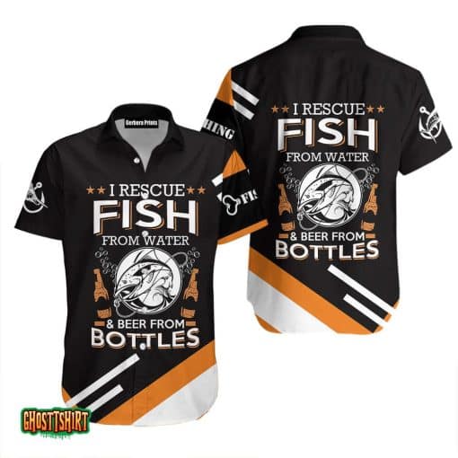 Fishing From Water And Beer From Bottles Aloha Hawaiian Shirt