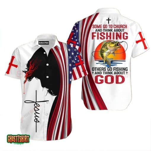 Fishing God White Aloha Hawaiian Shirt