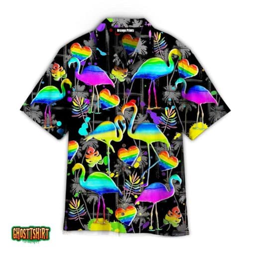 Flamigo Pride Happy LGBT Aloha Hawaiian Shirt
