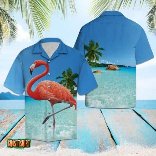 Flamingo At The Beach Aloha Hawaiian Shirt