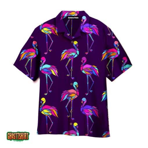 Flamingo Colorful Aloha Hawaii Shirt For Men Women
