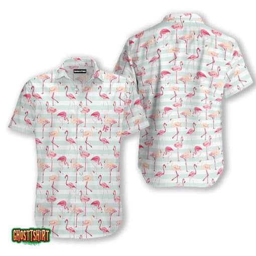 Flamingo Tropical White Aloha Hawaiian Shirt