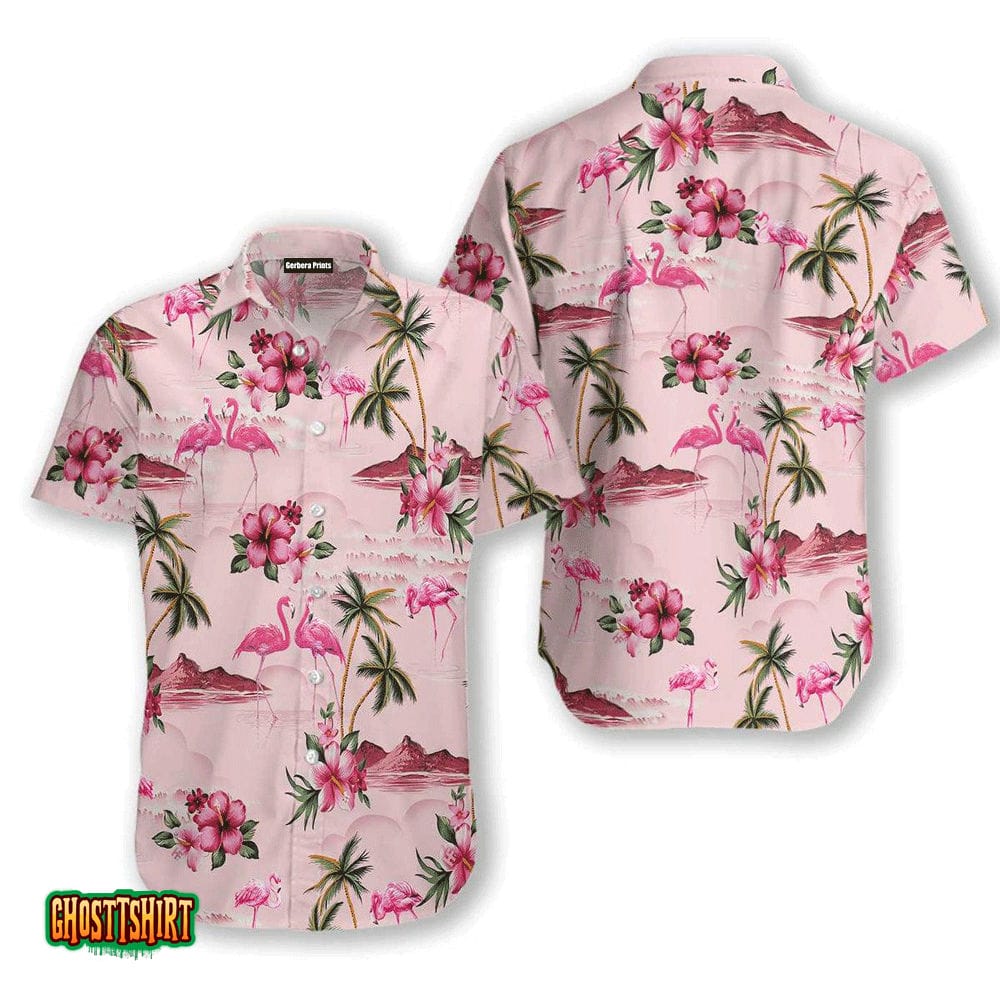 Flamingo V2 Tropical Pink Aloha Hawaii Shirt