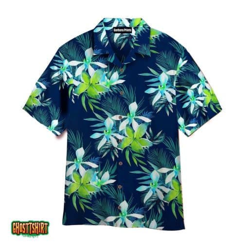 Floral Tropical Pattern Blue Aloha Hawaiian Shirt