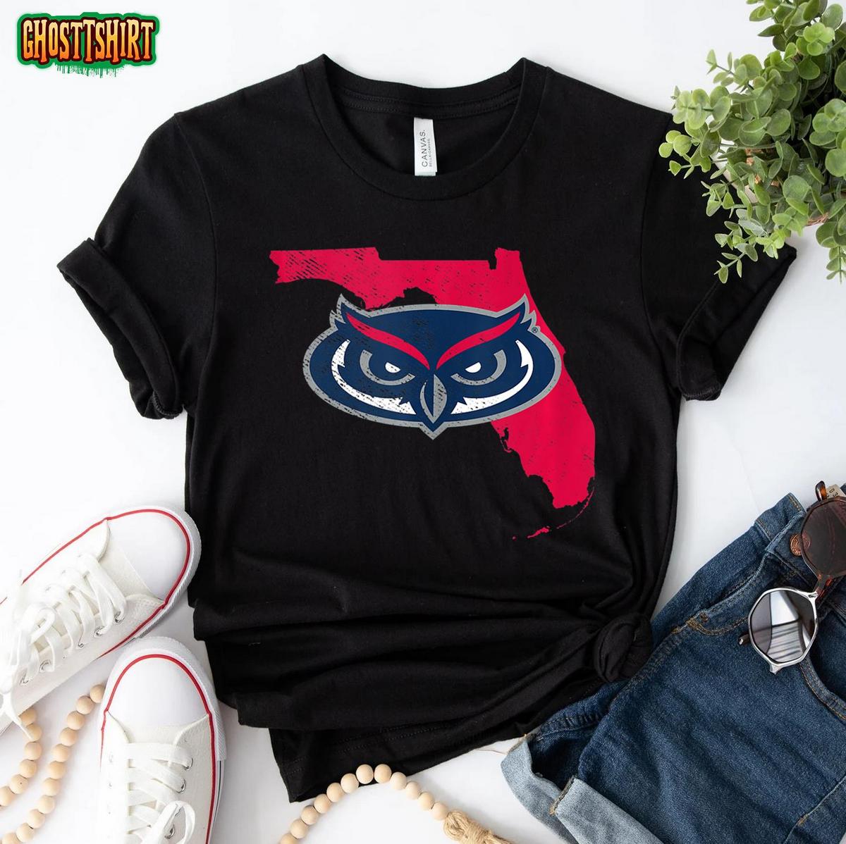 Florida Atlantic University FAU Owls State Shape T-Shirt