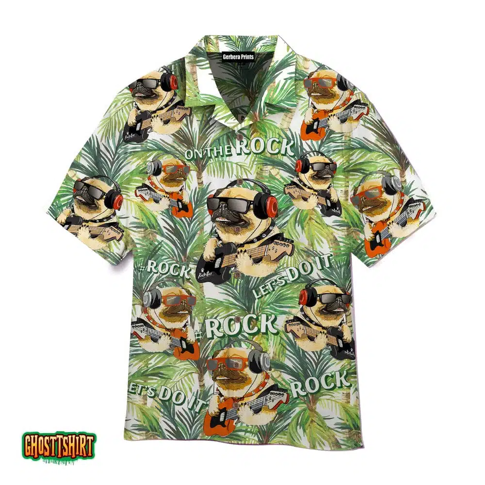 French Bull Dogs On The Rock Aloha Hawaiian Shirt French Bull Dogs On The Rock Aloha Hawaiian Shirt