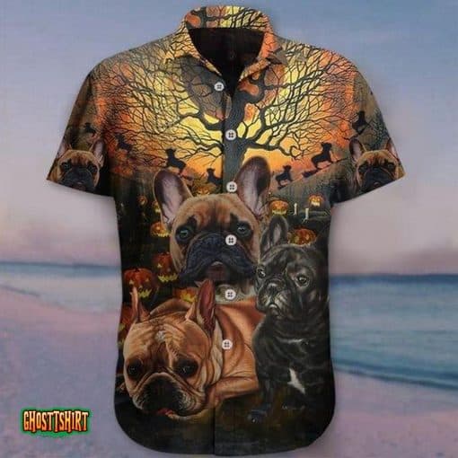 Frenchie Halloween Aloha Hawaiian Shirt