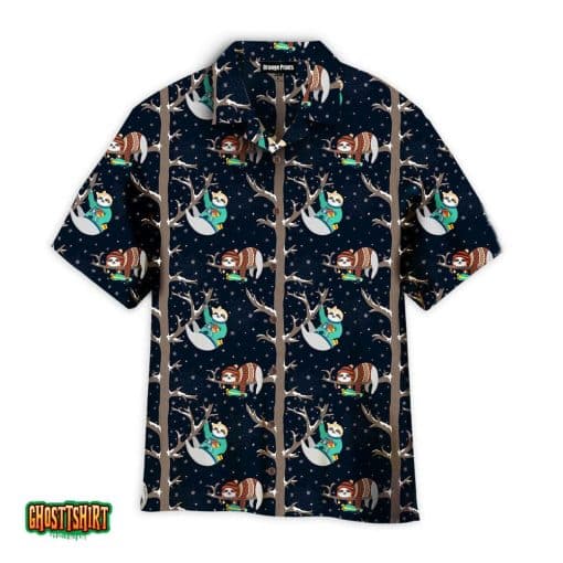 Funny Baby Sloths Sleeping On The Tree Aloha Hawaiian Shirt
