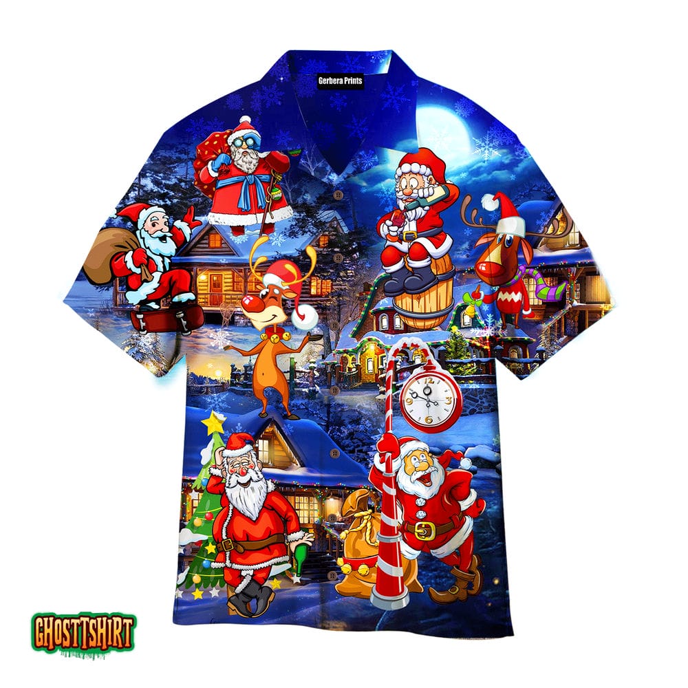 Funny Christmas Say Hi From Santa Claus Aloha Hawaiian Shirt