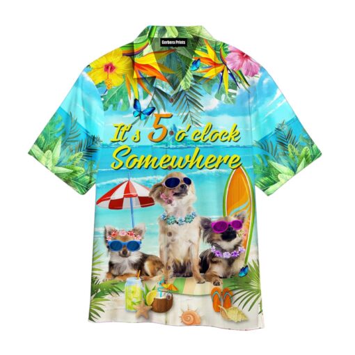 Funny Dog Beach It’s 5 O’clock Somewhere Aloha Hawaiian Shirt