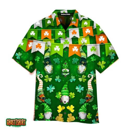 Funny Gnome Happy Saint Patrick Day Green Shamrock Aloha Hawaiian Shirt