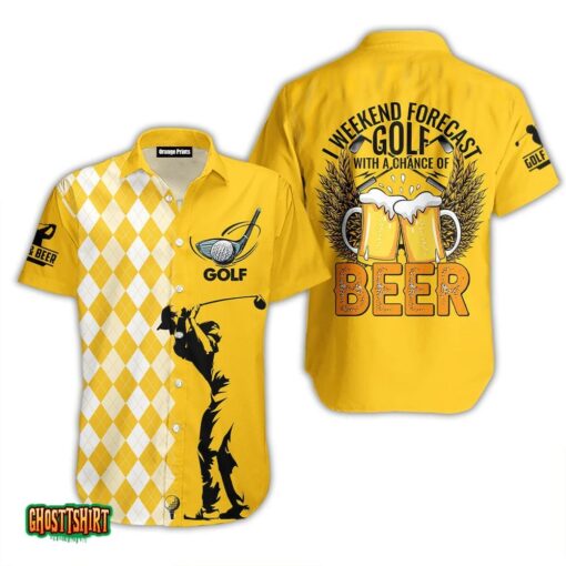 Funny Golf With Beer Aloha Hawaiian Shirt