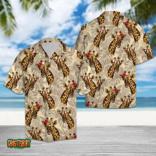 Giraffe Tropical Mood Aloha Hawaiian Shirt