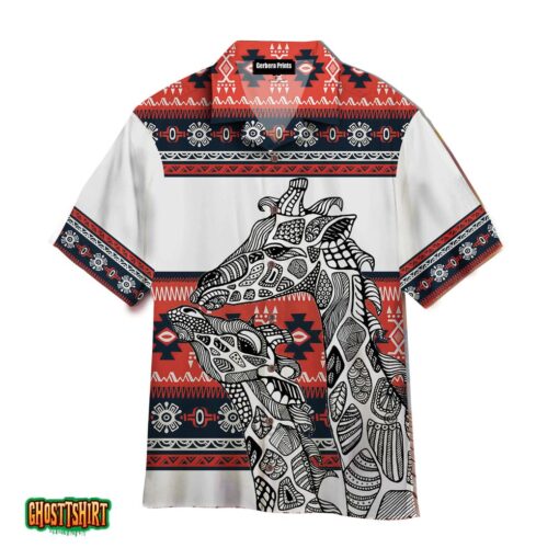 Giraffe Zentangle Polynesian Pattern Aloha Hawaiian Shirt