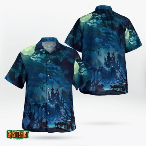 Gloomy Full Moon Night Haunted Halloween Aloha Hawaiian Shirt