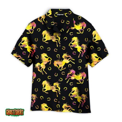 Golden Horse Racing Kentucky Derby Aloha Hawaiian Shirt
