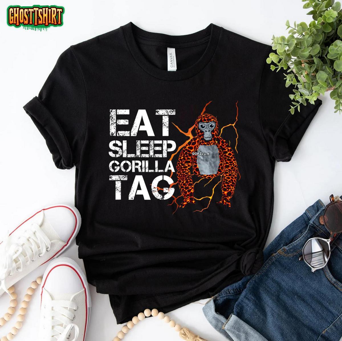 Gorilla Tag VR Gamer Shirt for Kids, Teen Eat Sleep Gorilla unisex