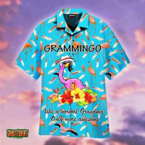 Grammingo Pink Flamingo Grandma Aloha Hawaiian Shirt