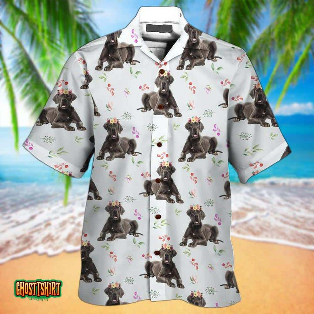 Great Dane White And Brown Aloha Hawaiian Shirt