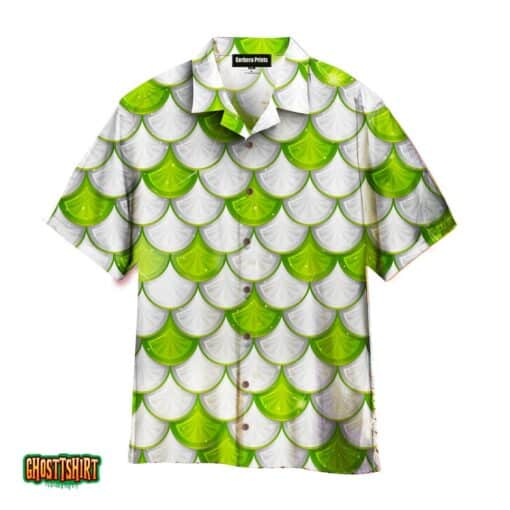 Green And White Mermaid Scales Aloha Hawaiian Shirt