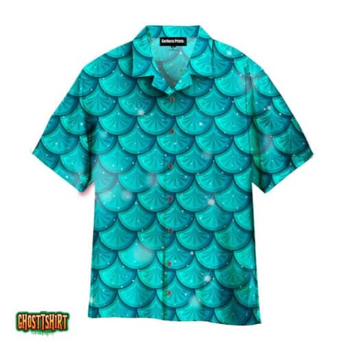 Green Mermaid Scales Aloha Hawaiian Shirt
